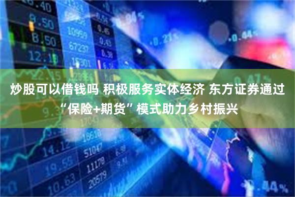 炒股可以借钱吗 积极服务实体经济 东方证券通过“保险+期货”模式助力乡村振兴