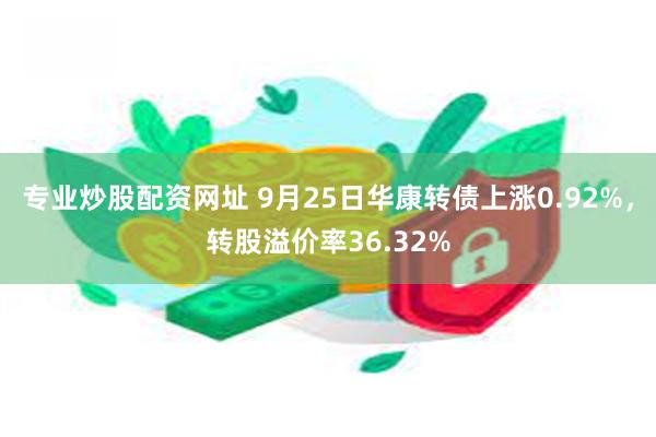 专业炒股配资网址 9月25日华康转债上涨0.92%，转股溢价率36.32%