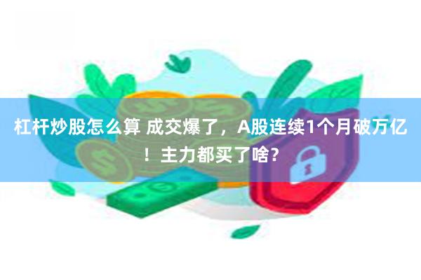 杠杆炒股怎么算 成交爆了，A股连续1个月破万亿！主力都买了啥？